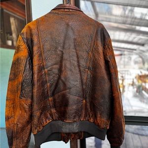 Leather bomber jacket